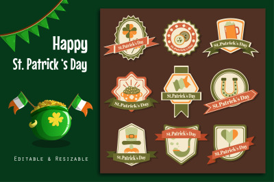 Saint Patricks Day Label and Sticker set
