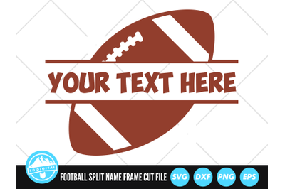 American Football Monogram | Football Split Name Frame Cut File