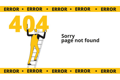 Error 404 page. Computer failure, oops concept. Website vector templat