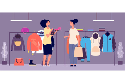 Personal shopper. Shop assistant, fashion stylist vector illustration.