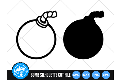 Bomb SVG | Bomb Outline Silhoutte Cut File