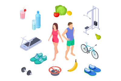 Healthy lifestyle. Good habits sport activity. Regular exercises, diet