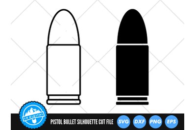 Pistol Bullet SVG | Pistol Bullet Silhouette Cut File