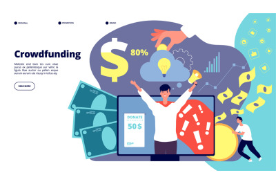 Crowdfunding. Startup financial investment internet service. Developme