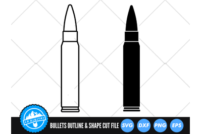 Rifle Bullet SVG | Rifle Bullet Silhouette Cut File