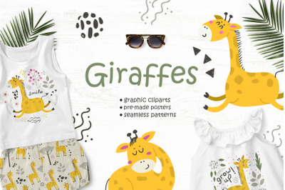 Giraffes Clipart &amp; Pattern