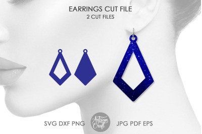 Open teardrop earrings&2C; SVG cut file