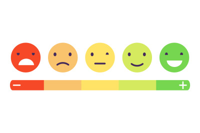 Feedback emotion scale. Customers feedback vector concept. Measuring r