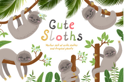 Sloths and tropical plants