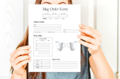 Mug Order Form Template, Simple Modern Order Template