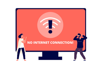 No internet connection. Wireless connectivity disconnect, error connec