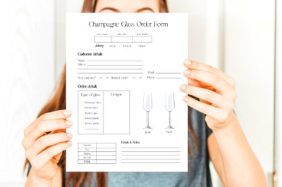 Champagne Glass Order Form Template