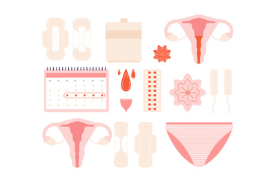 Menstruation. Girl periods, female menstrual hygiene. Sanitary problem