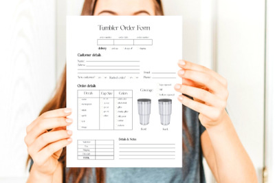 Tumbler Order Form Template