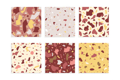 Seamless terrazzo pattern. Italian decorative stone print. Fabric or p