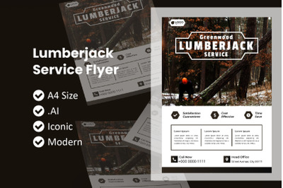 Lumberjack Service Flyer Brochure Template