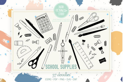 School Supplies | Hand Drawn Stationary, Office Doodles