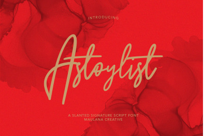 Astoylist Slanted Signature Script Font