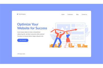 Oprtimize website for success landing page, seo