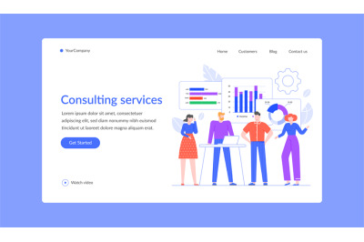 Consulting service for business, professional team landing page