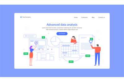 Advanced data analysis landing page, team research