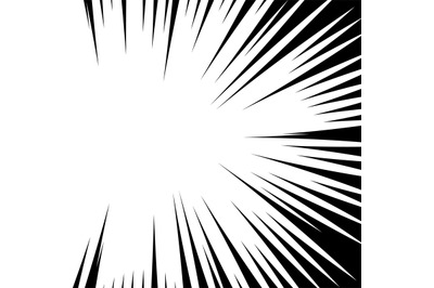 Radial white black graphic pop art explosion, sunburst comic backdrop