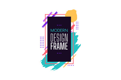 Modern design frame with color brush stroke