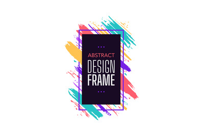 Geometry poster with stroke paintbrush, shape frame modern