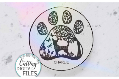 Chihuahua PAW Dog sign svg dxf pdf cut out template