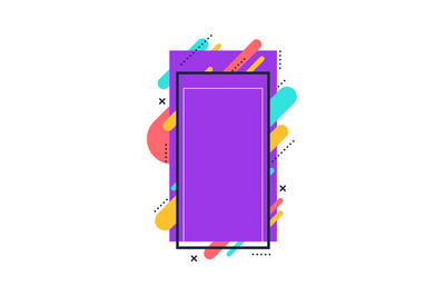 Purple collage frame for story content with colored