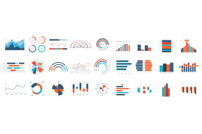 Infographics charts. Business diagrams, graphs and flowchart for workf