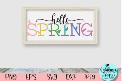 Hello spring wood sign svg, spring sign svg