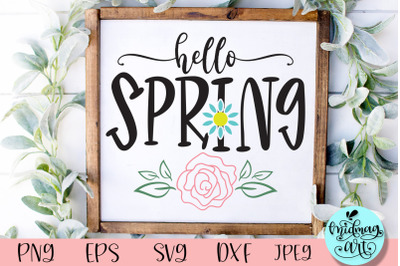 Hello spring wood sign svg, spring sign svg