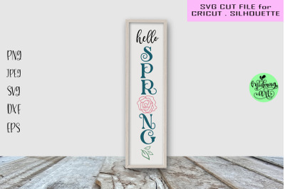 Hello spring porch sign svg, spring sign svg