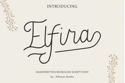 Elfira - Handwritten Monoline Script