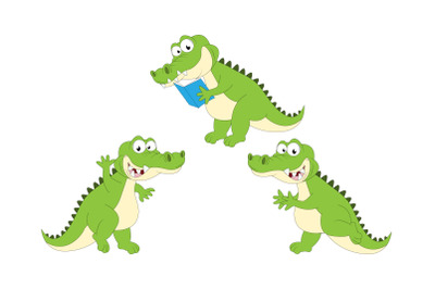 cute alligator animal cartoon, simple vector illustration