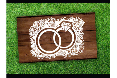 Wedding Ring Flower SVG cut