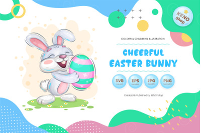 Cheerful easter bunny SVG