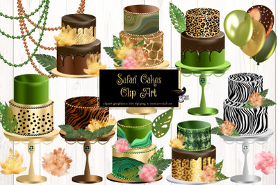 Safari Cakes Clip Art