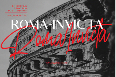 Roma Invicta Font Duo Script Sans