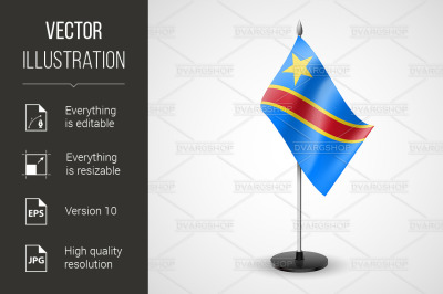 Table flag of Democratic Republic of the Congo