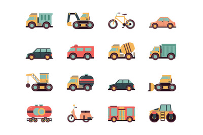 Transport flat icon. Transportation symbols different automobiles publ