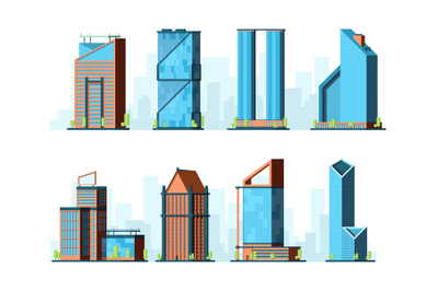 Modern skyscraper. Corporate offices buildings constructions exterior