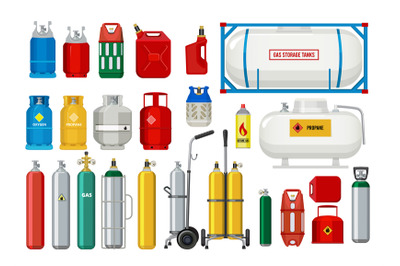 Propane tanks. Gas safety ballons dangerous oxygen or propane vector i