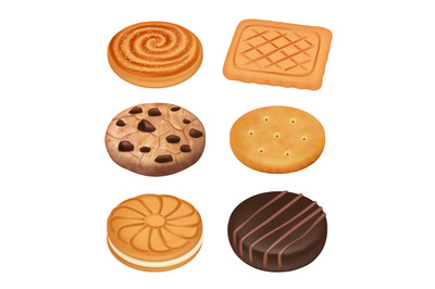 Cookies. Delicious food dessert sweets creamy biscuits with chocolate