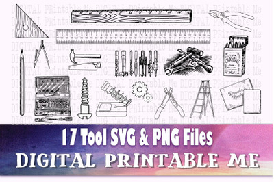 Tool svg, handyman silhouette bundle, PNG, clip art, 17 Digital images