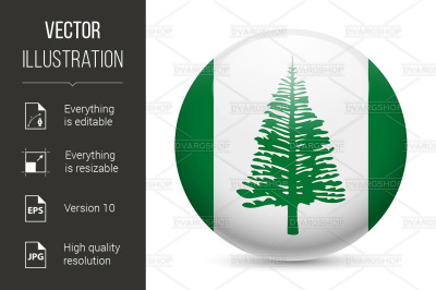 Round glossy icon of Norfolk Island