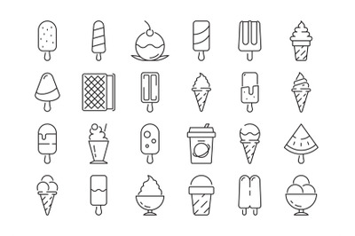 Ice cream products symbols. Milk food yogurt smoothie frozen vanilla i