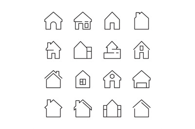 House icon. Web symbols buildings interior garage doors roof house vec