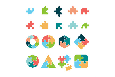 Puzzle icon. Jigsaw incomplete pictogram puzzle geometrical forms vect